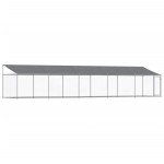 vidaXL Cușcă câini cu acoperiș și ușă, gri, 10x2x2 m, oțel galvanizat vidaXL Cușcă câini cu acoperiș și ușă, gri, 10x2x2 m, oțel galvanizat
