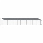 vidaXL Cușcă câini cu acoperiș și ușă, gri, 12x2x2 m, oțel galvanizat vidaXL Cușcă câini cu acoperiș și ușă, gri, 12x2x2 m, oțel galvanizat