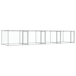 vidaXL Cușcă pentru câini cu uși, gri, 8x2x1,5 m, oțel galvanizat vidaXL Cușcă pentru câini cu uși, gri, 8x2x1,5 m, oțel galvanizat