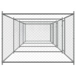 vidaXL Cușcă pentru câini cu uși, gri, 8x2x1,5 m, oțel galvanizat vidaXL Cușcă pentru câini cu uși, gri, 8x2x1,5 m, oțel galvanizat