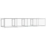 vidaXL Cușcă pentru câini cu uși, gri, 8x2x1,5 m, oțel galvanizat vidaXL Cușcă pentru câini cu uși, gri, 8x2x1,5 m, oțel galvanizat