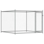 vidaXL Cușcă pentru câini cu uși, gri, 8x2x1,5 m, oțel galvanizat vidaXL Cușcă pentru câini cu uși, gri, 8x2x1,5 m, oțel galvanizat