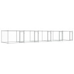 vidaXL Cușcă pentru câini cu uși, gri, 10x2x1,5 m, oțel galvanizat vidaXL Cușcă pentru câini cu uși, gri, 10x2x1,5 m, oțel galvanizat