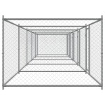 vidaXL Cușcă pentru câini cu uși, gri, 10x2x1,5 m, oțel galvanizat vidaXL Cușcă pentru câini cu uși, gri, 10x2x1,5 m, oțel galvanizat