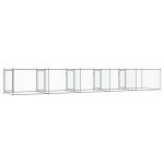 vidaXL Cușcă pentru câini cu uși, gri, 10x2x1,5 m, oțel galvanizat vidaXL Cușcă pentru câini cu uși, gri, 10x2x1,5 m, oțel galvanizat