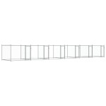 vidaXL Cușcă pentru câini cu uși, gri, 12x2x1,5 m, oțel galvanizat vidaXL Cușcă pentru câini cu uși, gri, 12x2x1,5 m, oțel galvanizat