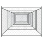 vidaXL Cușcă pentru câini cu uși, gri, 12x2x1,5 m, oțel galvanizat vidaXL Cușcă pentru câini cu uși, gri, 12x2x1,5 m, oțel galvanizat