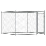 vidaXL Cușcă pentru câini cu uși, gri, 12x2x1,5 m, oțel galvanizat vidaXL Cușcă pentru câini cu uși, gri, 12x2x1,5 m, oțel galvanizat