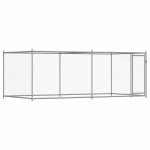 vidaXL Cușcă pentru câini cu ușă, gri, 4x2x1,5 m, oțel galvanizat vidaXL Cușcă pentru câini cu ușă, gri, 4x2x1,5 m, oțel galvanizat
