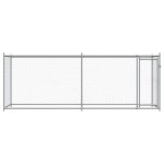 vidaXL Cușcă pentru câini cu ușă, gri, 4x2x1,5 m, oțel galvanizat vidaXL Cușcă pentru câini cu ușă, gri, 4x2x1,5 m, oțel galvanizat