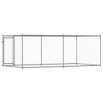 vidaXL Cușcă pentru câini cu ușă, gri, 4x2x1,5 m, oțel galvanizat vidaXL Cușcă pentru câini cu ușă, gri, 4x2x1,5 m, oțel galvanizat