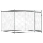 vidaXL Cușcă pentru câini cu ușă, gri, 4x2x1,5 m, oțel galvanizat vidaXL Cușcă pentru câini cu ușă, gri, 4x2x1,5 m, oțel galvanizat