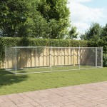 vidaXL Cușcă pentru câini cu ușă, gri, 6x2x1,5 m, oțel galvanizat vidaXL Cușcă pentru câini cu ușă, gri, 6x2x1,5 m, oțel galvanizat