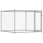 vidaXL Cușcă pentru câini cu ușă, gri, 6x2x1,5 m, oțel galvanizat vidaXL Cușcă pentru câini cu ușă, gri, 6x2x1,5 m, oțel galvanizat