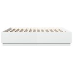 vidaXL Cadru de pat cu lumini LED, alb, 200x200 cm, lemn prelucrat vidaXL Cadru de pat cu lumini LED, alb, 200x200 cm, lemn prelucrat