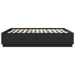 vidaXL Cadru de pat cu lumini LED, negru, 200x200 cm, lemn prelucrat