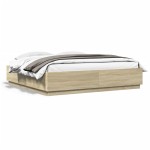 vidaXL Cadru de pat cu LED stejar sonoma 200x200 cm lemn prelucrat vidaXL Cadru de pat cu LED stejar sonoma 200x200 cm lemn prelucrat