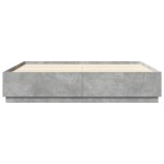 vidaXL Cadru de pat cu lumini LED gri beton 200x200 cm lemn prelucrat vidaXL Cadru de pat cu lumini LED gri beton 200x200 cm lemn prelucrat