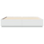 vidaXL Cadru de pat cu lumini LED, alb, 180x200 cm, lemn prelucrat vidaXL Cadru de pat cu lumini LED, alb, 180x200 cm, lemn prelucrat