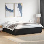 vidaXL Cadru de pat cu lumini LED, negru, 180x200 cm, lemn prelucrat vidaXL Cadru de pat cu lumini LED, negru, 180x200 cm, lemn prelucrat