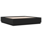 vidaXL Cadru de pat cu lumini LED, negru, 180x200 cm, lemn prelucrat vidaXL Cadru de pat cu lumini LED, negru, 180x200 cm, lemn prelucrat