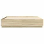 vidaXL Cadru de pat cu LED stejar sonoma 180x200 cm lemn prelucrat vidaXL Cadru de pat cu LED stejar sonoma 180x200 cm lemn prelucrat