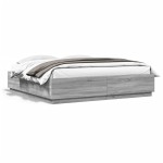vidaXL Cadru de pat cu lumini LED gri sonoma 180x200 cm lemn prelucrat vidaXL Cadru de pat cu lumini LED gri sonoma 180x200 cm lemn prelucrat
