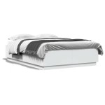 vidaXL Cadru de pat cu lumini LED, alb, 160x200 cm, lemn prelucrat