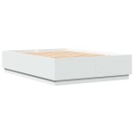 vidaXL Cadru de pat cu lumini LED, alb, 160x200 cm, lemn prelucrat