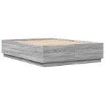 vidaXL Cadru de pat cu lumini LED gri sonoma 160x200 cm lemn prelucrat