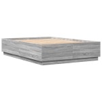 vidaXL Cadru de pat cu lumini LED gri sonoma 160x200 cm lemn prelucrat