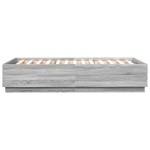 vidaXL Cadru de pat cu lumini LED gri sonoma 150x200 cm lemn prelucrat