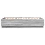 vidaXL Cadru de pat cu lumini LED gri sonoma 140x200 cm lemn prelucrat