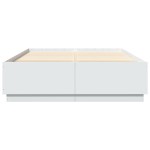 vidaXL Cadru de pat cu lumini LED, alb, 120x200 cm, lemn prelucrat vidaXL Cadru de pat cu lumini LED, alb, 120x200 cm, lemn prelucrat