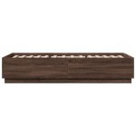 vidaXL Cadru de pat cu lumini LED stejar maro 100x200cm lemn prelucrat vidaXL Cadru de pat cu lumini LED stejar maro 100x200cm lemn prelucrat