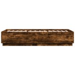vidaXL Cadru de pat cu LED, stejar fumuriu, 90x200 cm, lemn prelucrat vidaXL Cadru de pat cu LED, stejar fumuriu, 90x200 cm, lemn prelucrat