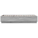 vidaXL Cadru de pat cu lumini LED gri sonoma 90x200 cm, lemn prelucrat vidaXL Cadru de pat cu lumini LED gri sonoma 90x200 cm, lemn prelucrat