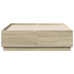 vidaXL Cadru de pat cu LED stejar sonoma 140x190 cm lemn prelucrat