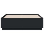 vidaXL Cadru de pat cu lumini LED, negru, 135x190 cm, lemn prelucrat vidaXL Cadru de pat cu lumini LED, negru, 135x190 cm, lemn prelucrat