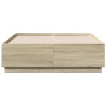 vidaXL Cadru de pat cu LED stejar sonoma 135x190 cm lemn prelucrat
