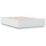vidaXL Cadru de pat cu lumini LED, alb, 120x190 cm, lemn prelucrat vidaXL Cadru de pat cu lumini LED, alb, 120x190 cm, lemn prelucrat