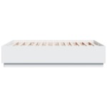 vidaXL Cadru de pat cu lumini LED, alb, 120x190 cm, lemn prelucrat vidaXL Cadru de pat cu lumini LED, alb, 120x190 cm, lemn prelucrat
