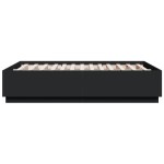 vidaXL Cadru de pat cu lumini LED, negru, 120x190 cm, lemn prelucrat vidaXL Cadru de pat cu lumini LED, negru, 120x190 cm, lemn prelucrat
