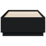 vidaXL Cadru de pat cu lumini LED, negru, 90x190 cm, lemn prelucrat