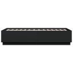 vidaXL Cadru de pat cu lumini LED, negru, 90x190 cm, lemn prelucrat