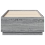 vidaXL Cadru de pat cu LED, gri sonoma, 90x190 cm, lemn prelucrat