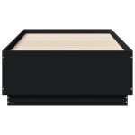 vidaXL Cadru de pat cu LED, negru, 75x190 cm, lemn prelucrat vidaXL Cadru de pat cu LED, negru, 75x190 cm, lemn prelucrat