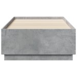 vidaXL Cadru de pat cu LED, gri beton, 75x190 cm, lemn prelucrat