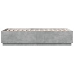vidaXL Cadru de pat cu LED, gri beton, 75x190 cm, lemn prelucrat