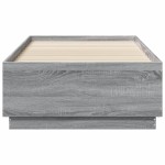 vidaXL Cadru de pat cu LED gri sonoma 75x190 cm lemn prelucrat